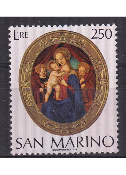 1974  San Marino Natale 1 valore nuovo Sassone 928